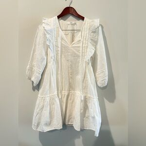TALULAH Ivory Ruffle Detail Tunic Size S
